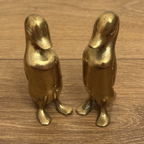 Pair solid brass - solid, duck