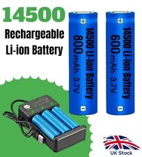 14500 Rechargeable Lithium Batteries GENUINE 3.7v 800mAh Li-Ion Cell Battery UK
