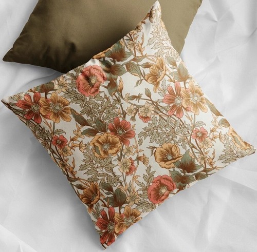 Vintage floral cushion - 16",