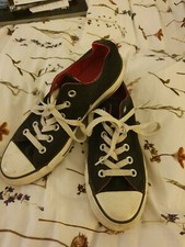 Converse All Star Chuck Double Tongue Navy and Pink Low Top Converse