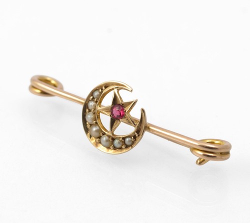Antique 9ct gold pearl - antique,