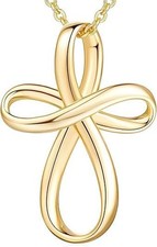 14k solid gold cross necklace - 14k,