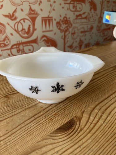 Vintage pyrex black snowflake - vintage,