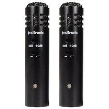 Citronic ECM20 Stereo Condenser Microphone Package Recording Drum Choir Mic Set