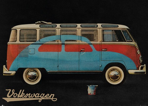Riesen poster bus camper - vw,