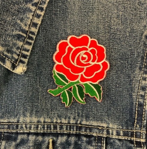 Red rose fabric patch - fabric,