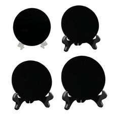 Black obsidian disc circle - obsidian,