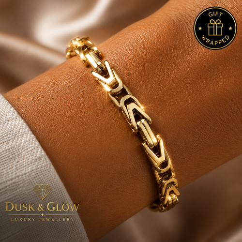 Luxury gold belcher bracelet - gold,