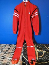Vintage 80's FILA Red Ski Under Suit  Retro Tracksuit  Style Collectors  Size S