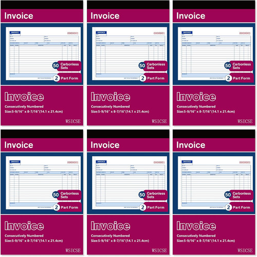 Pack invoice receipt book - 6,