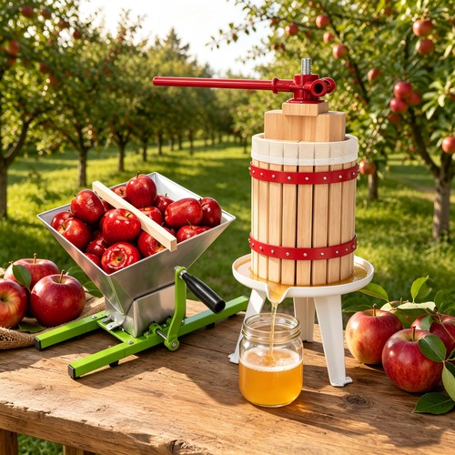 Fruit press with straining - press,