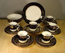 Antique Coalport Cobalt Blue & Gilt Tea Set