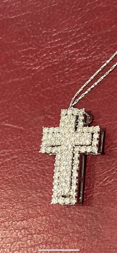 Diamond encrusted cross 14k - diamond,