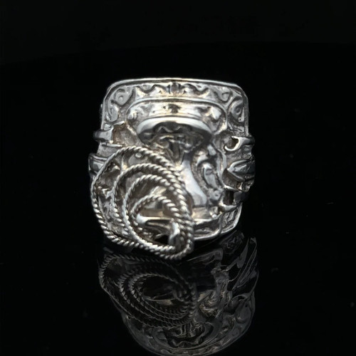 Silver saddle ring - , v