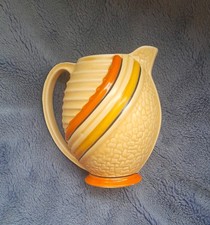 Wade Pottery Jug No 407 Vintage Art Deco Orange Black Yellow