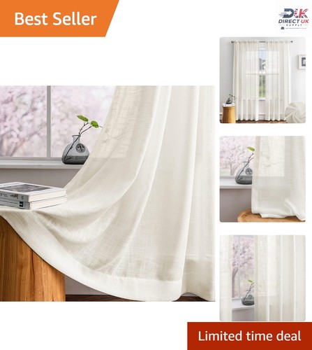 Elegant beige semi sheer linen - semi-sheer,