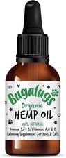 Bugalugs Organic Hemp Oil 50ml Natural Calming Anxiety Relief, Dogs, Cats & Pets