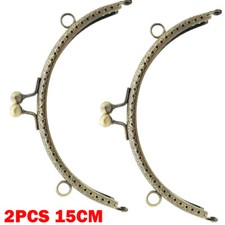 2PC 15.0cm Vintage Purse Clasp Frame Metal Bag Kiss Clasp Lock Purse Frame NEW