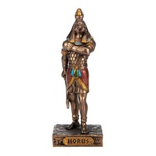 Horus Egyptian God Resin Figurines Hand Painted Bronze Miniature Statue 3.5 Inch
