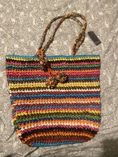 Ladies Beach Bag Straw Effect