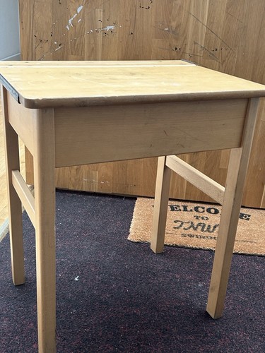 Vintage wooden school desk - wooden,