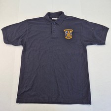 ROYAL MARINES Polo Shirt Large Navy Blue Men's Scotland Cotton Blend Embroidered