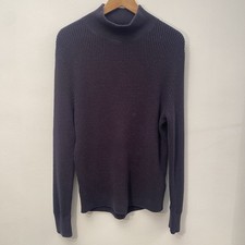 COS Navy Blue Mock Neck Jumper