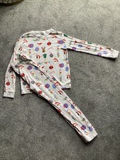 Boys  H&M Santa Christmas Pjs multicolour Skinny Fit pjs 8-9 yrs good condition