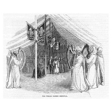 ABERGAVENNY The Welsh Bardic Festival - Antique Print 1842