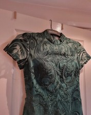 JJ's House Dark Green Tea-Length Lace Cocktail Dress