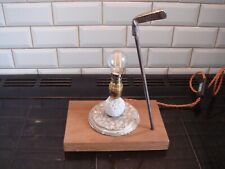 golfing ball/club upcycled lamp light retro man cave steam punk 1 off pat tested