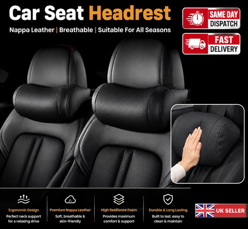 Luxury leather car neck pillow - luxury,