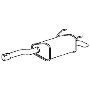 Tail pipe with back box - pipe, (lh)