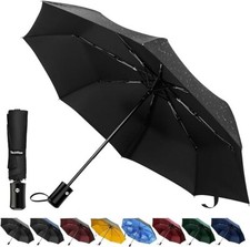 Umbrella Compact Strong Windproof Automatic Umbrellas Folding Lightweight black