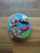 hand made needle Felted Brooch