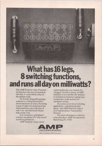 Amp incorporated 1974 print - amp, ad