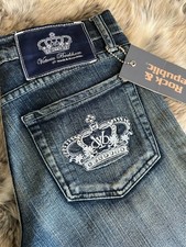 Victoria Beckham For Rock & Republic Blue  Denim Jeans Straight Leg Size 27