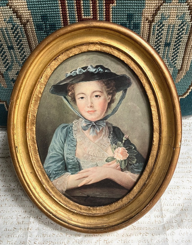 Antique 19th aged oval gilt - oval,