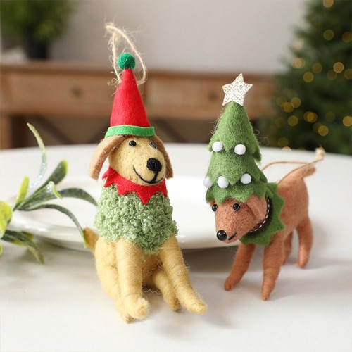 Handmade felt puppy pendant - puppy,