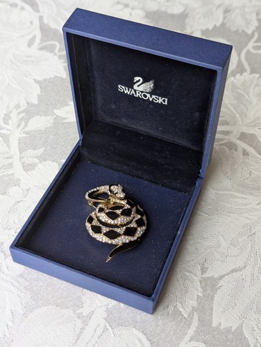 Swarovski crystal coiled snake
