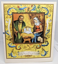 Vintage Christmas Father Christmas Nativity Bethlehem Greeting Card (EB10403)