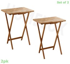 Set Of 2 Folding Rubberwood TV