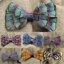 Feather Bowtie Handmade **UK SELLER** Pheasant Peacock Partridge Gift Shooting