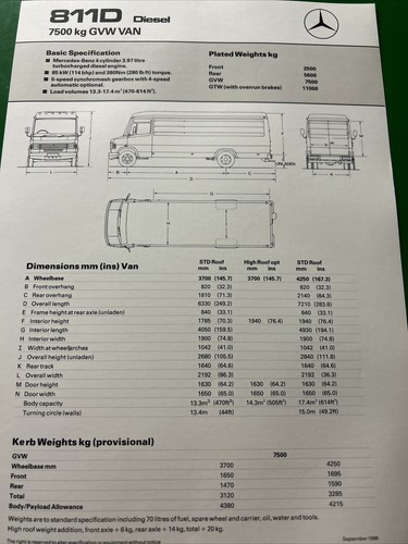 Mercedes benz 811d gvw - mercedes,