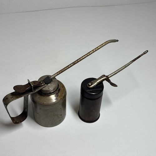 Antique oil can pump oiler - oil,
