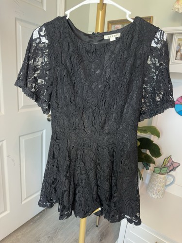 Womens miami black lace romper - miami,