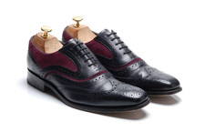 Barker black leather plum - leather,