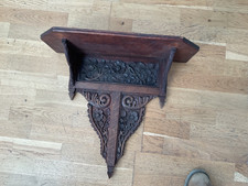 Fabulous Large Georgian Carved Oak Twin Bracket Clock Shelf
