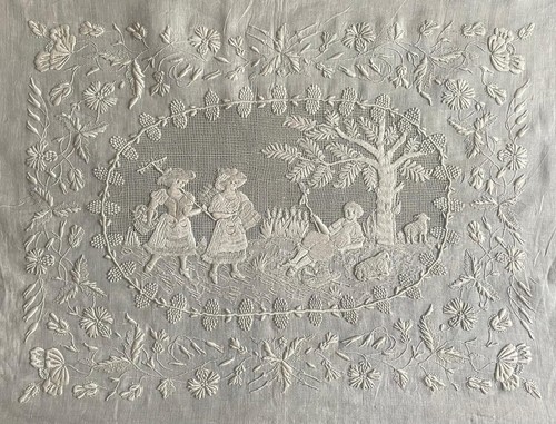 Embroidered panel for - , cushions