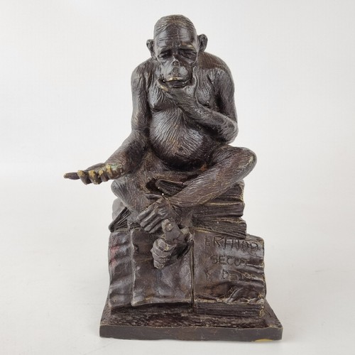 20th century bronze darwin - bronze, ape